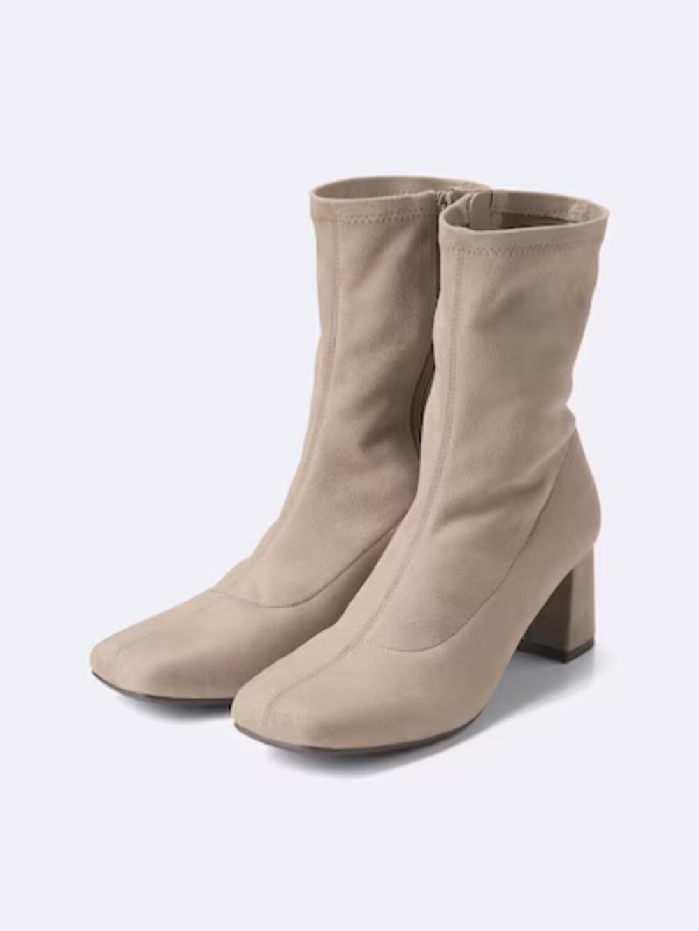 Gu Japan Ultra Stretch Heel Boots Beige NWT Size 8.5 women's